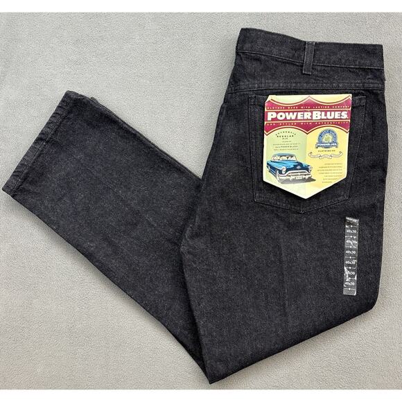 Power Blues Clothing Co. Dark Wash Denim Jeans Mens Size 40x30 NEW w/ Tags - Picture 1 of 10
